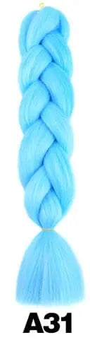 24-inch ombre pre-stretched Kanekalon jumbo braiding extensions by QP Hair, showing colorful synthetic hair strands in a bundle.