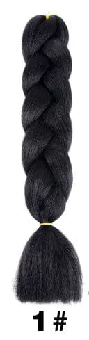 24-inch ombre pre-stretched Kanekalon jumbo braiding extensions by QP Hair, showcasing vibrant ombre color and textured synthetic hair.