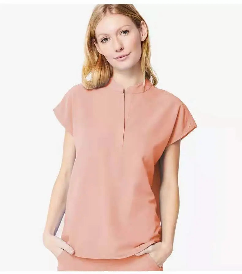 Showlu Medical Scrubs: soft, stretchy, quick-drying anti-wrinkle nurse jogger uniform with spandex for comfort and durability.