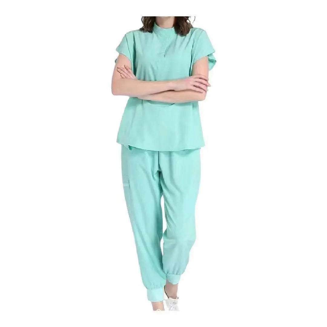 Showlu Medical Scrubs: soft, stretchy, quick-drying anti-wrinkle jogger nurse uniform with breathable fabric and functional design.