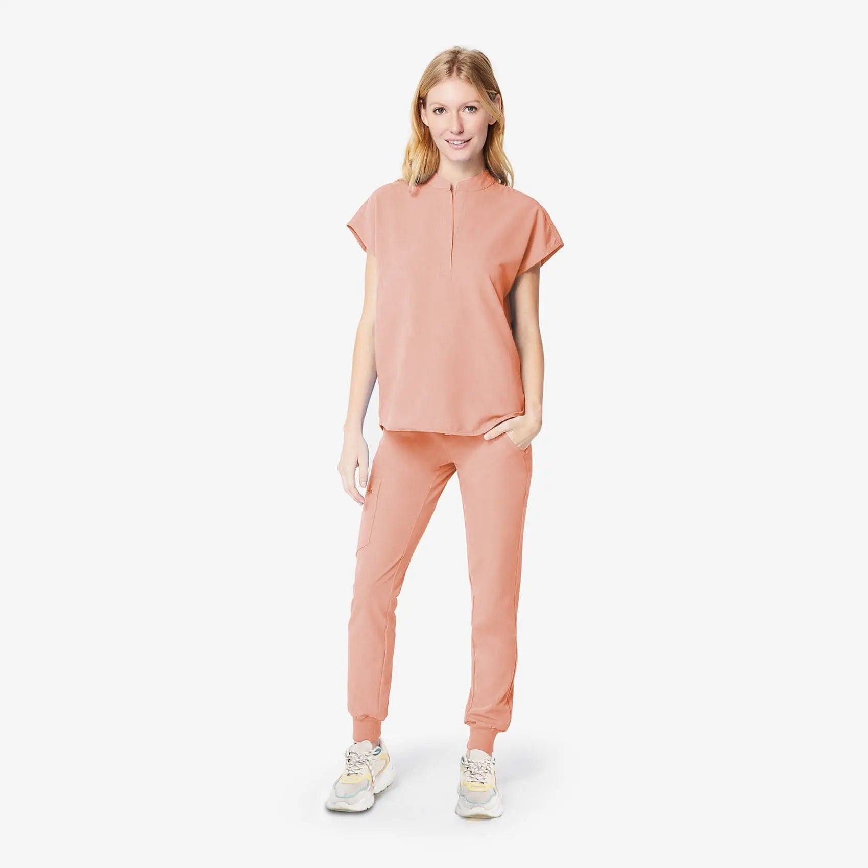 Showlu Medical Scrubs with quick-drying spandex, soft stretchy fabric, anti-wrinkle jogger style for nurses and healthcare professionals