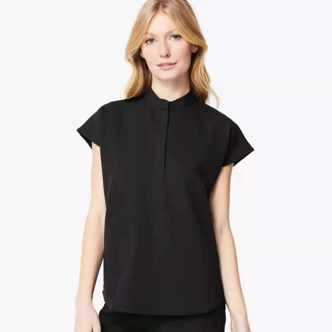 Showlu Medical Scrubs set featuring quick-drying, stretchy, anti-wrinkle spandex jogger nurse uniform for healthcare professionals.