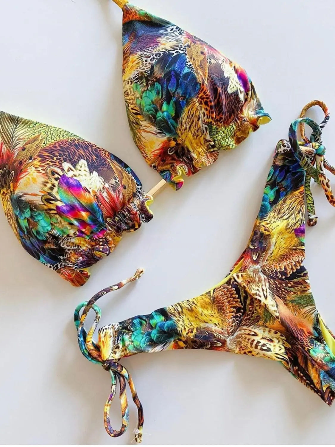 RUOTONGSEPT women's sports bikini set with push-up padded swimsuit, featuring a stylish design in a vibrant color.