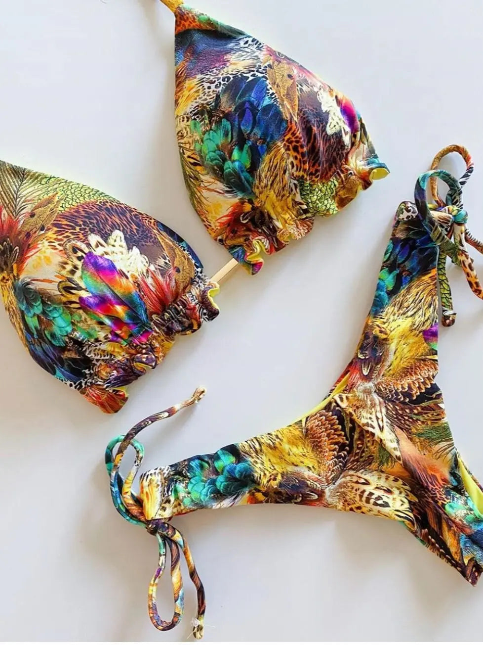 RUOTONGSEPT women's sports bikini set with push-up padded swimsuit, featuring a stylish design suitable for active swimming and beachwear.