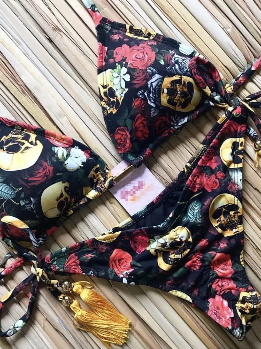RUOTONGSEPT women's sports bikini set with push-up padded swimsuit, featuring a stylish design for active beachwear and swimming.