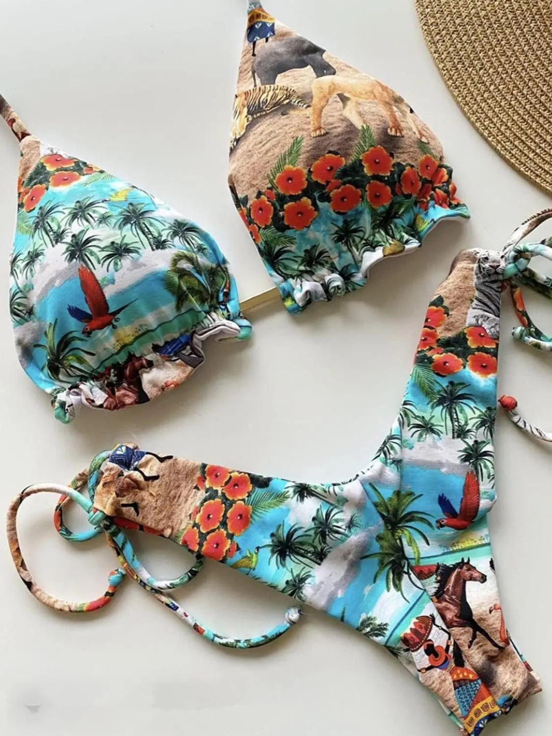 RUOTONGSEPT Women's sports bikini set with push-up padded design, featuring vibrant colors and supportive fit for active swimwear.