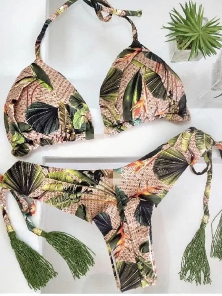RUOTONGSEPT women's sports bikini set with push-up padded swimsuit, shown in a vibrant, stylish design for active swimwear.