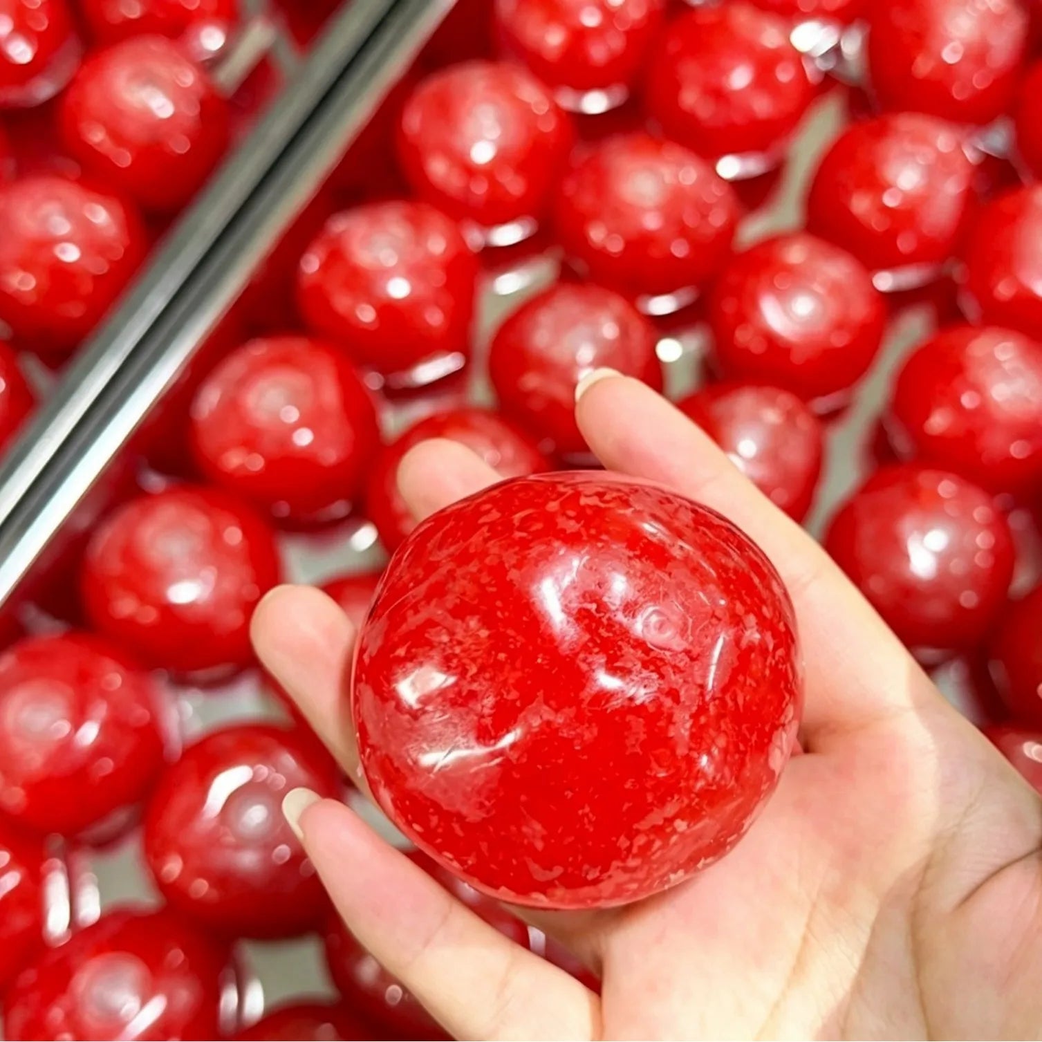 Transparent squishy maltose stress ball with slow rise design, perfect for hand exercises and sensory relaxation.