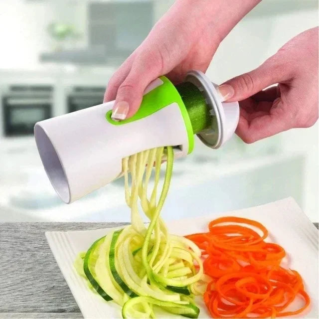Showlu Smart General stainless steel vegetable spiralizer with three blades for creating spiral slices and vegetable noodles.