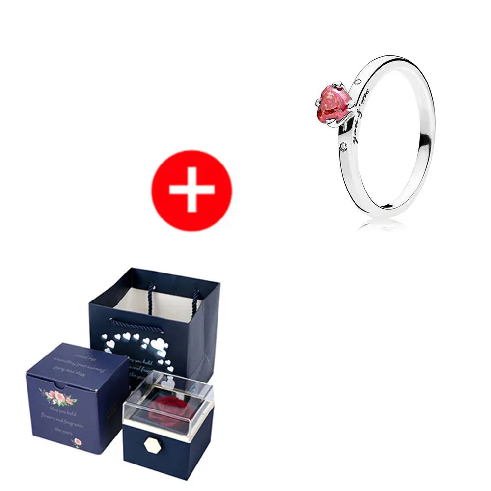 SHOWLU FASHION STORE JMjermyn rotating eternal rose jewelry box with wedding necklace case, featuring a decorative floral design.