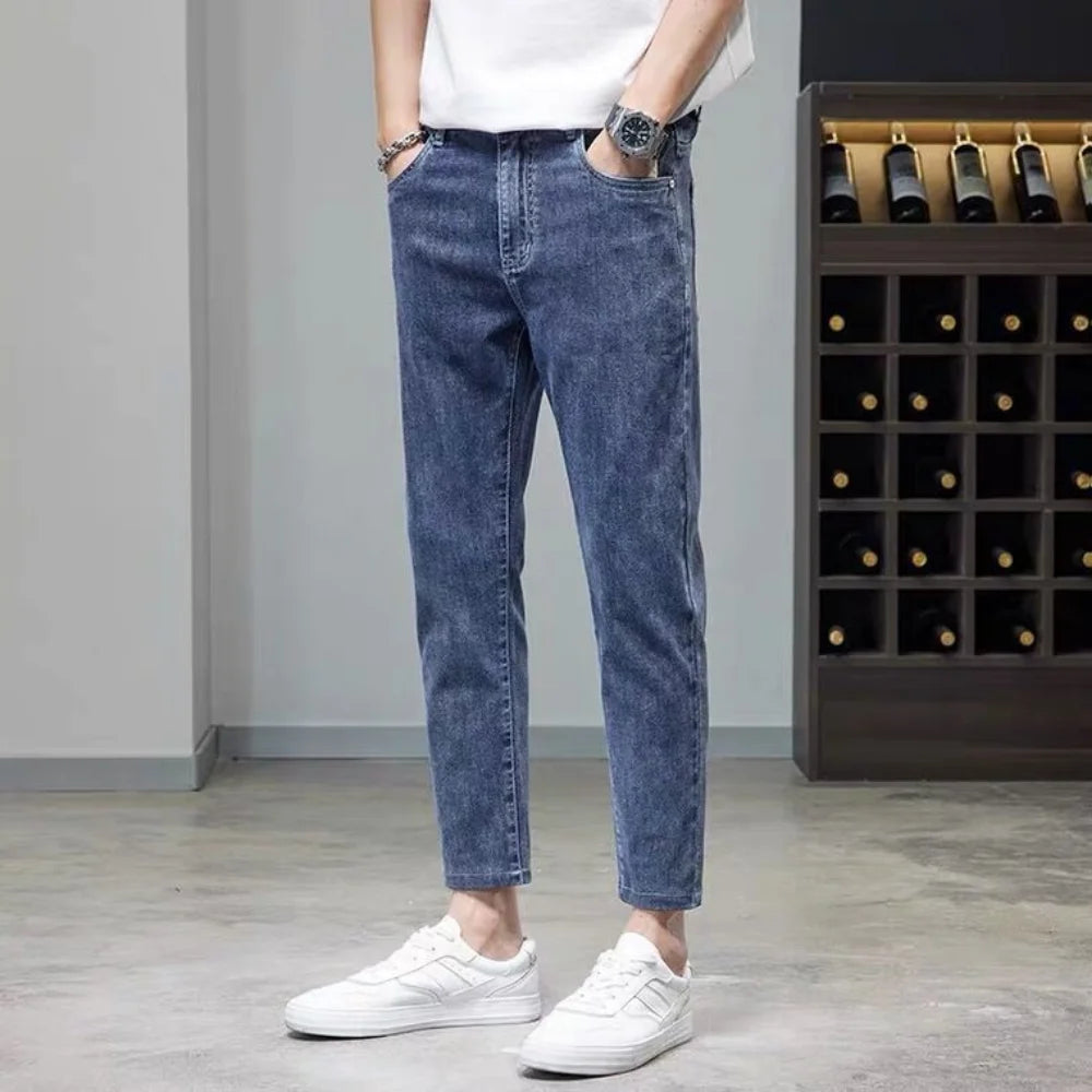Comfortable Stylish Trendy Luxury Men's Jeans 2023 Summer Blue Cowboy Classic Jeans Casual Stretch Luxury Denim Pants for Men