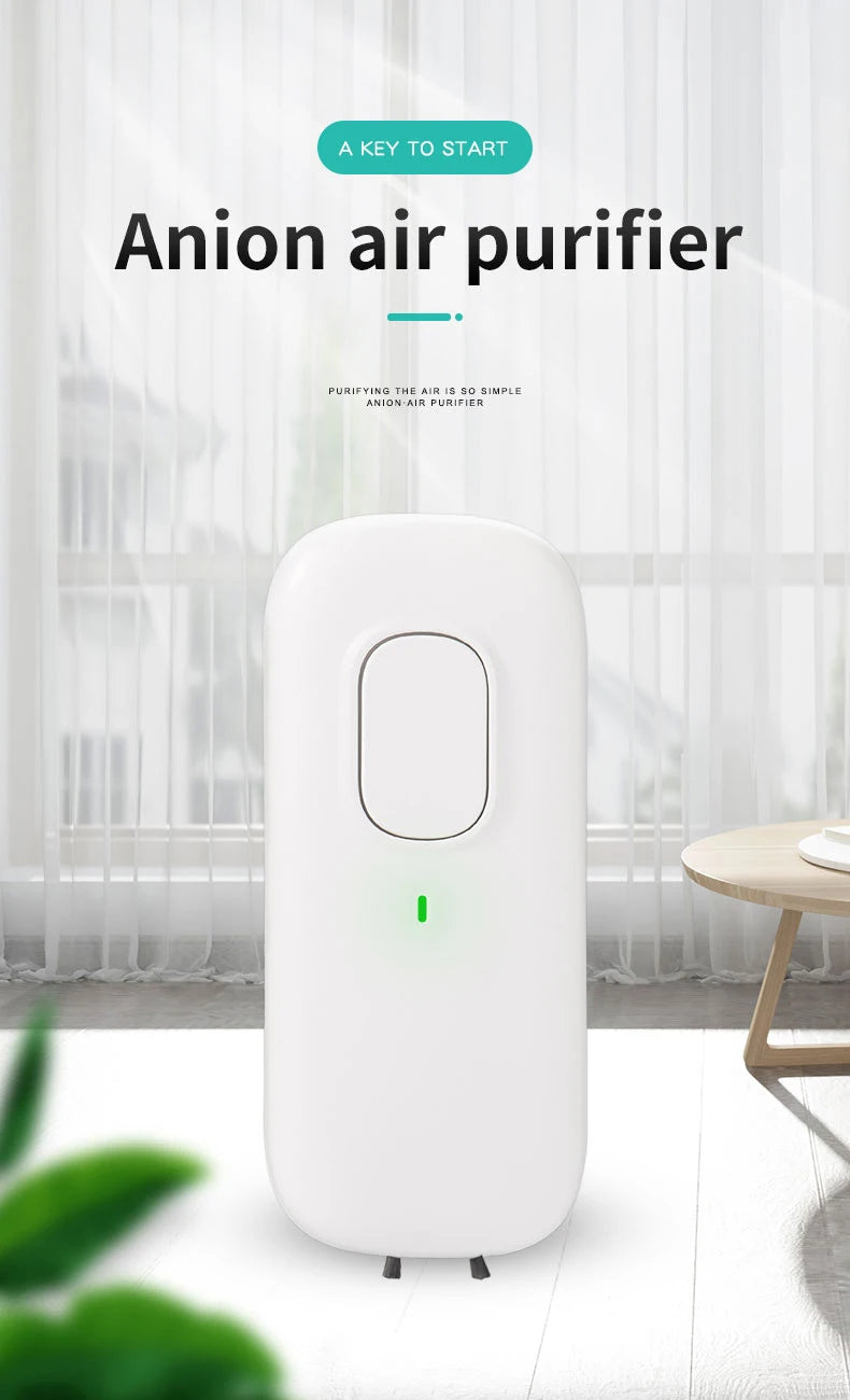 Showlu Smart General plug-in negative ion air purifier for home, compact device with air intake and outlet for clean indoor air.