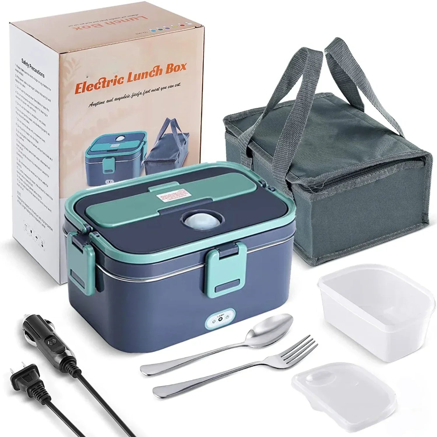 Showlu 1.8L electric lunch box with 60W portable food warmer, designed for car and home use, featuring compact, modern design.