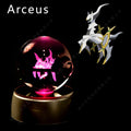 SHOWLU FASHION STORE Miniso Pokemon 3D crystal ball night light with LED glass Pokeball lamp, showcasing a detailed Pokémon design.