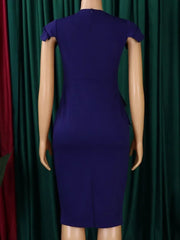 Sexy Solid Short Sleeve Plus Size Dress Women Summer Large Big Slim Long Dresses Lady Evening Party Tight Curvy Dress