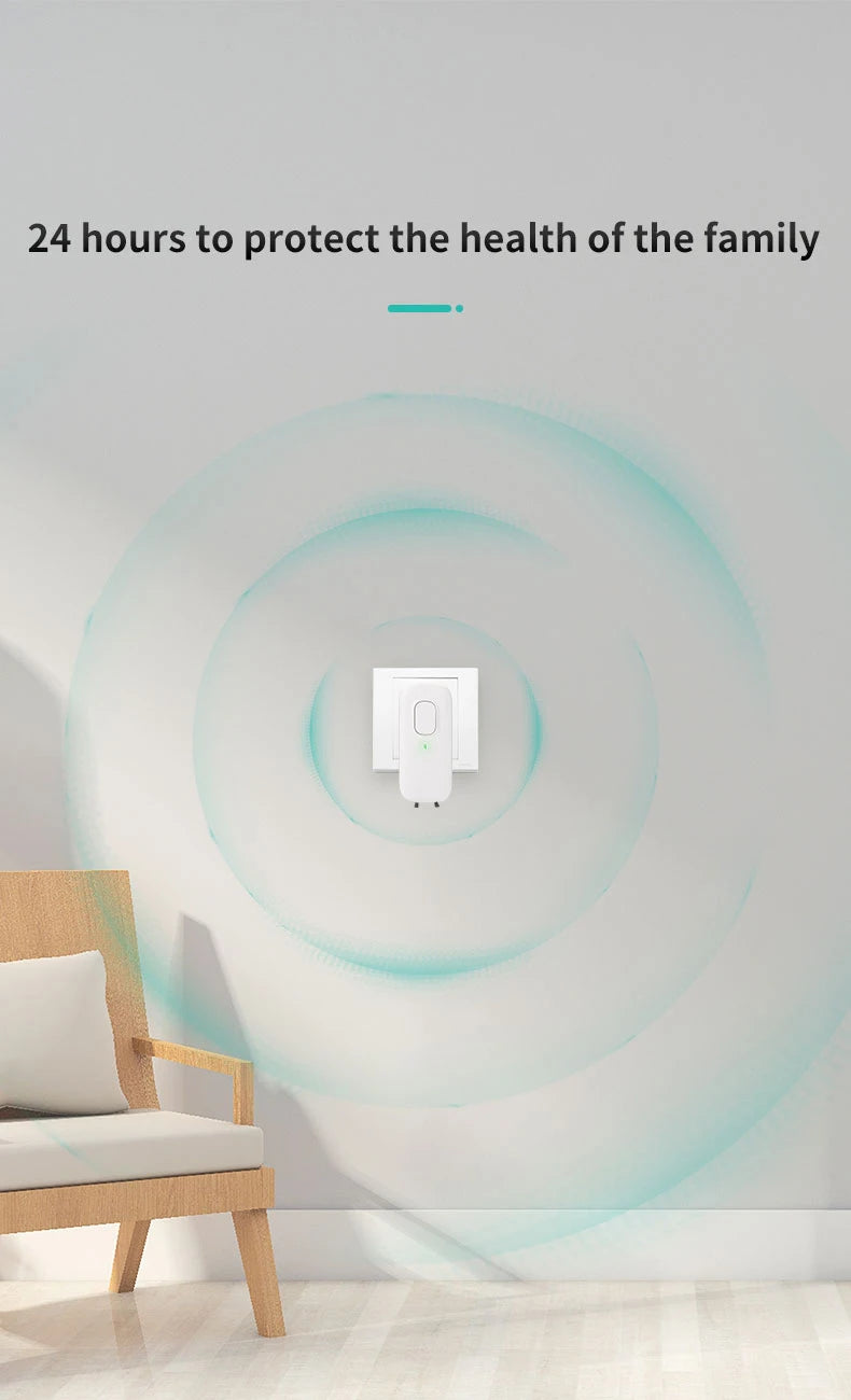 Showlu Smart General plug-in negative ion air purifier for home, compact device with vents and control buttons visible.