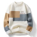 Men's crewneck sweater by Showlu Fashion Store, soft warm knit jumper with stylish autumn and winter thermal design.