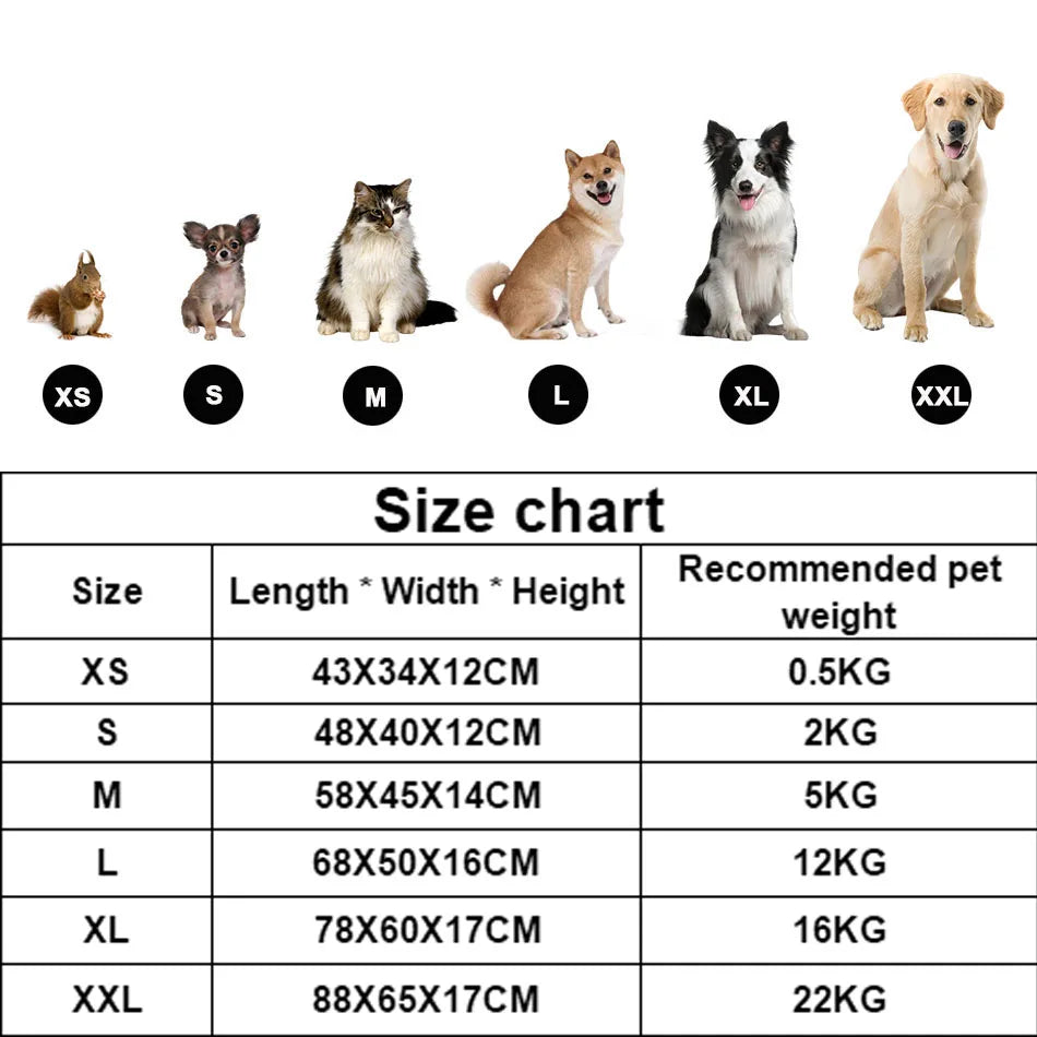 Square plush calming dog bed by Showlu Fashion with waterproof Oxford fabric, designed as a cozy pet sofa for comfort.