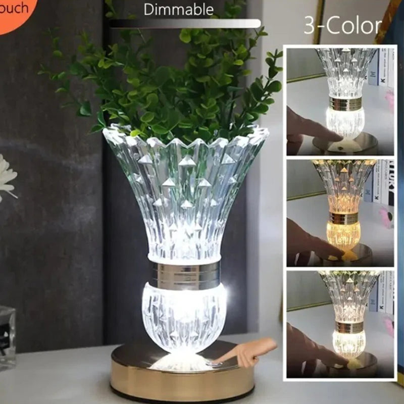 Showlu Smart General LED color-changing vase displaying vibrant, multicolor lighting with a sleek modern design.