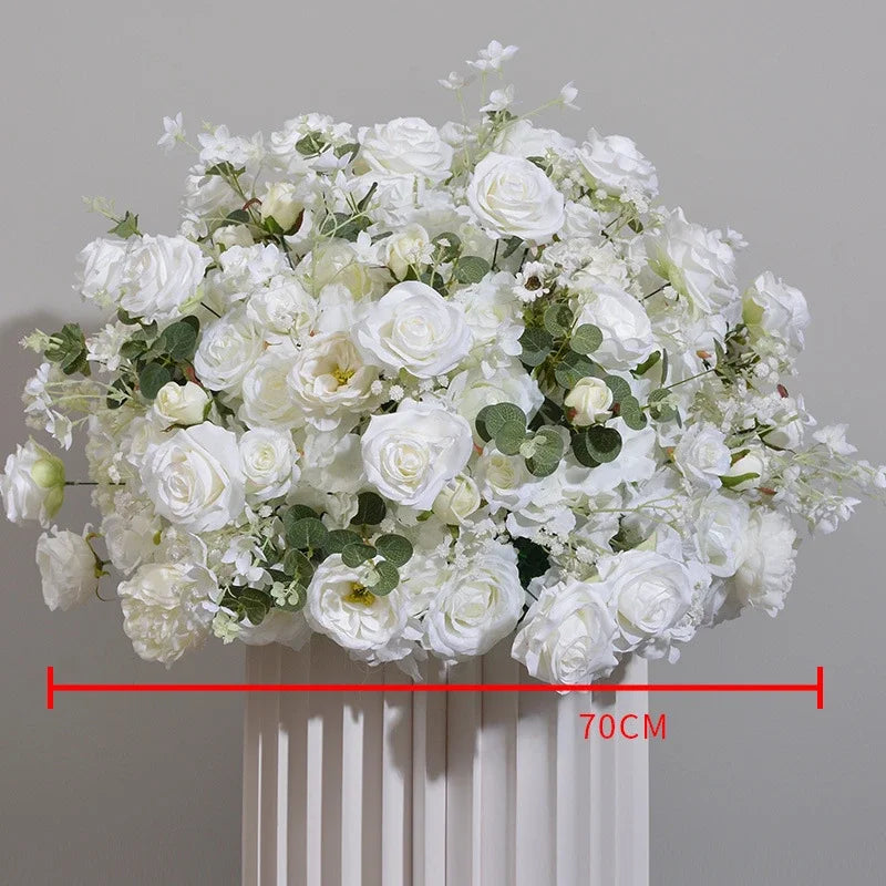 70CM Artificial Hydrangea Rose Flower Ball Wedding Road Guide Flower Table Placement Silk Flower Showcase Exhibition Hall Layout