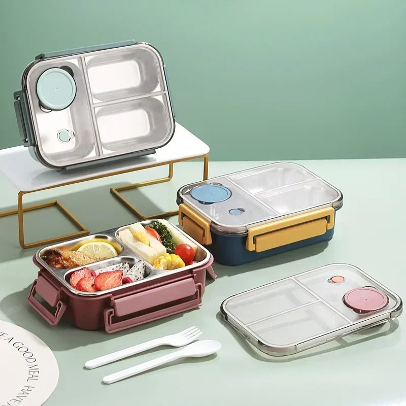 Stainless steel 850ml portable lunch box with insulated thermos design for children and adults, ideal for soup and food storage.