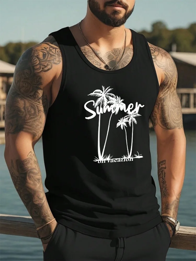 Showlu men's quick dry sports tank top with 3D printed design, ideal for gym and casual wear, lightweight and breathable.