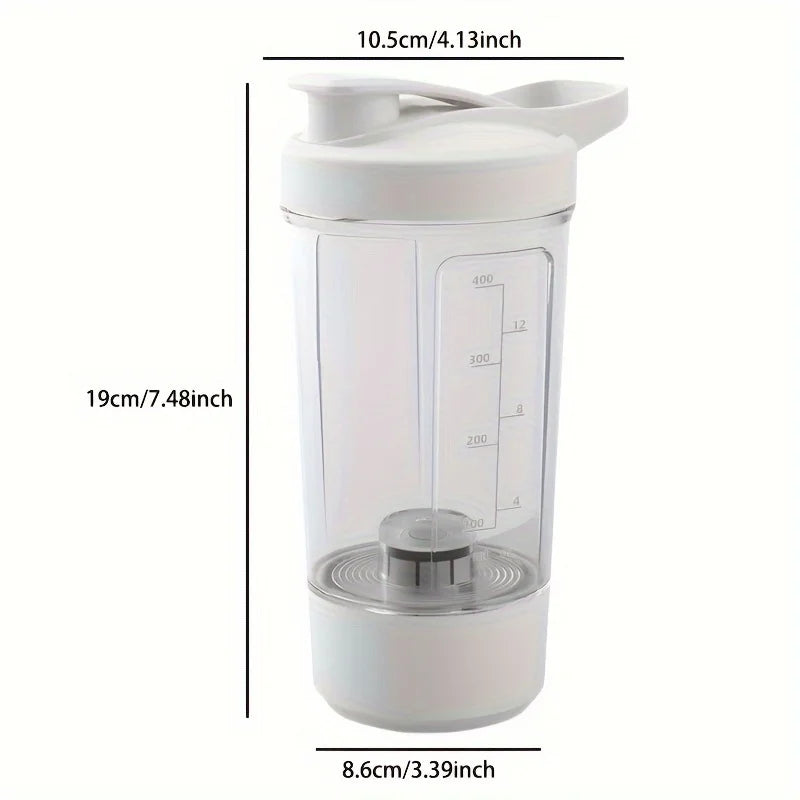 Showlu Smart Portable USB Electric Protein Shake Blender Cup with sleek design and blending blades inside for smoothies and shakes.