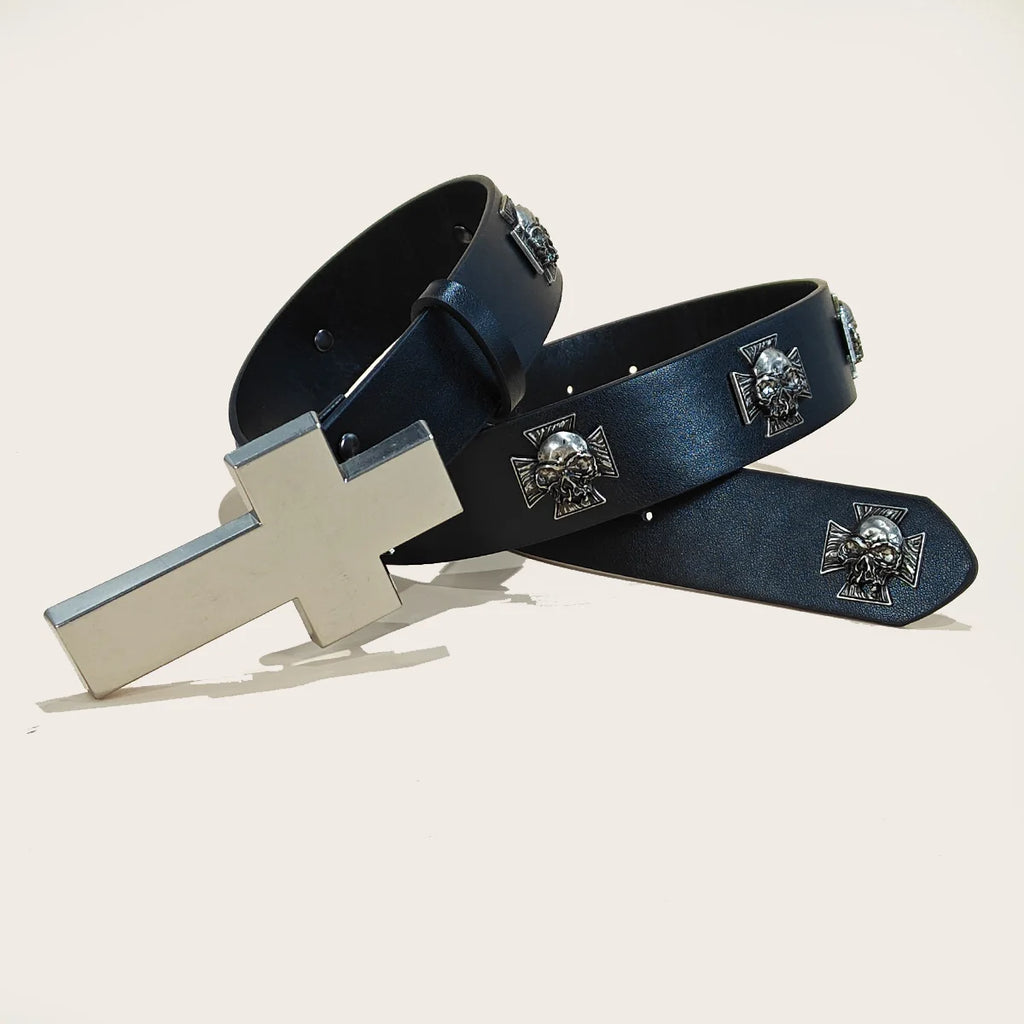 Punk men's and women's bohemian style fashion belt with personalized gothic rock Y2K design for jeans and casual wear.