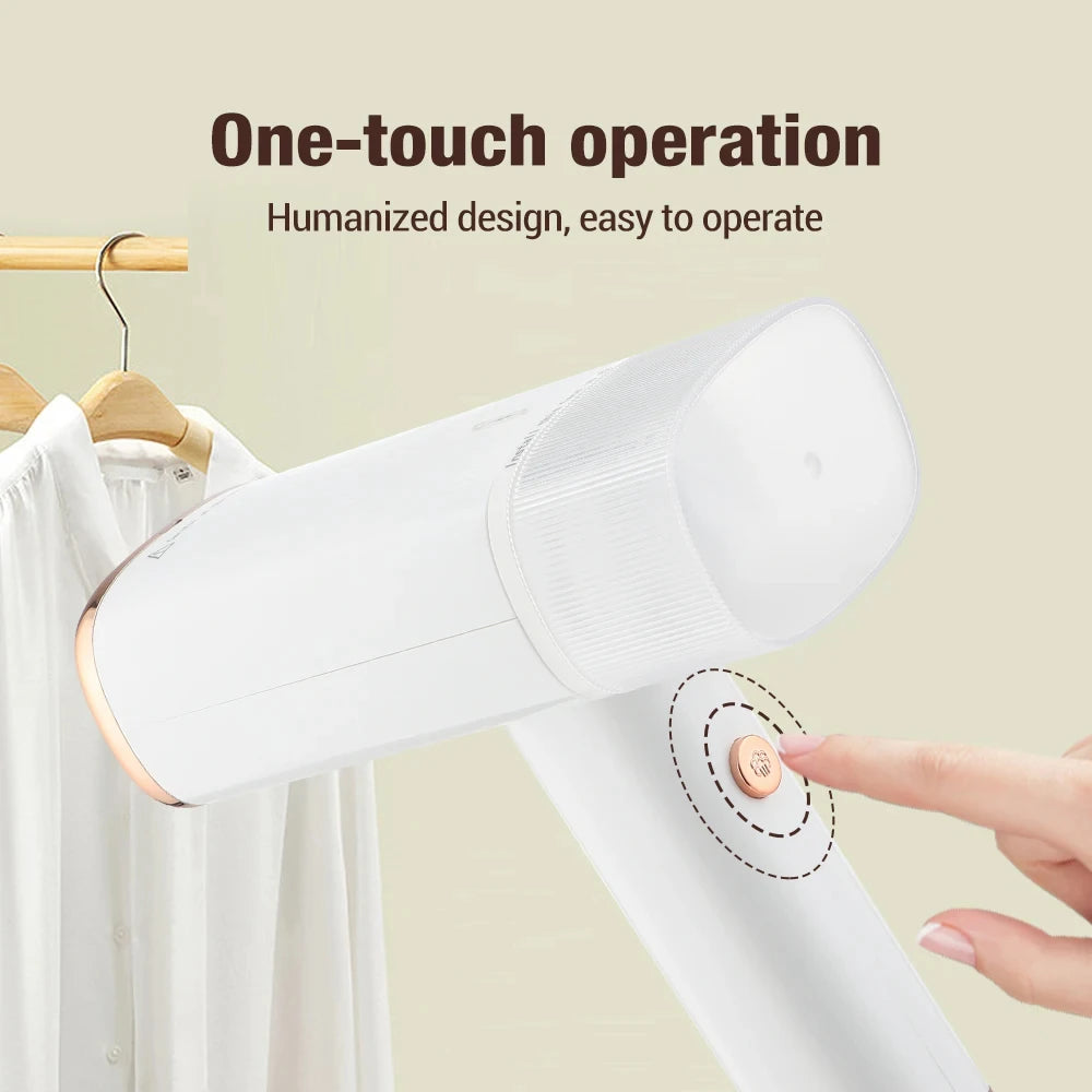 Showlu Smart General HOMEFISH 1000W portable foldable garment steamer with water tank and foldable design for easy use.