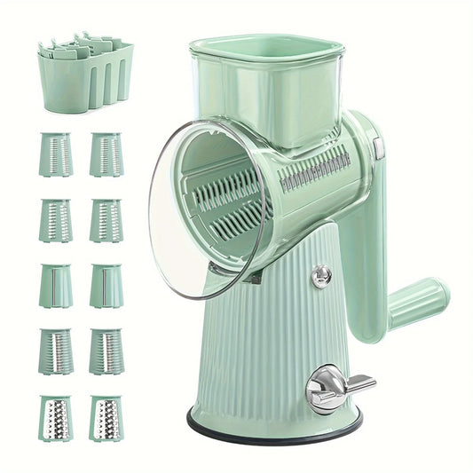 Manual Vegetable Chopper Set - Multifunctional Fruit & Veggie Slicer, Grater, and Cutter with Container - for Potatoes,