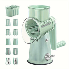 Manual Vegetable Chopper Set - Multifunctional Fruit & Veggie Slicer, Grater, and Cutter with Container - for Potatoes,