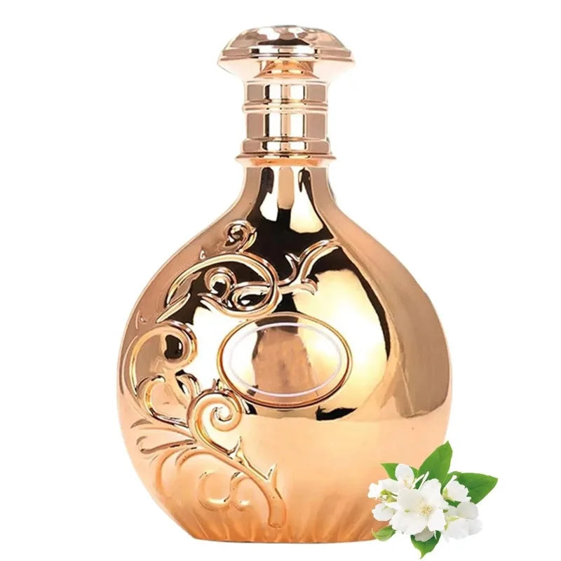Unisex Arabiyat Nyla Eau De Parfum bottle with amber and woody scent, 80ml, showcasing elegant fragrance packaging.