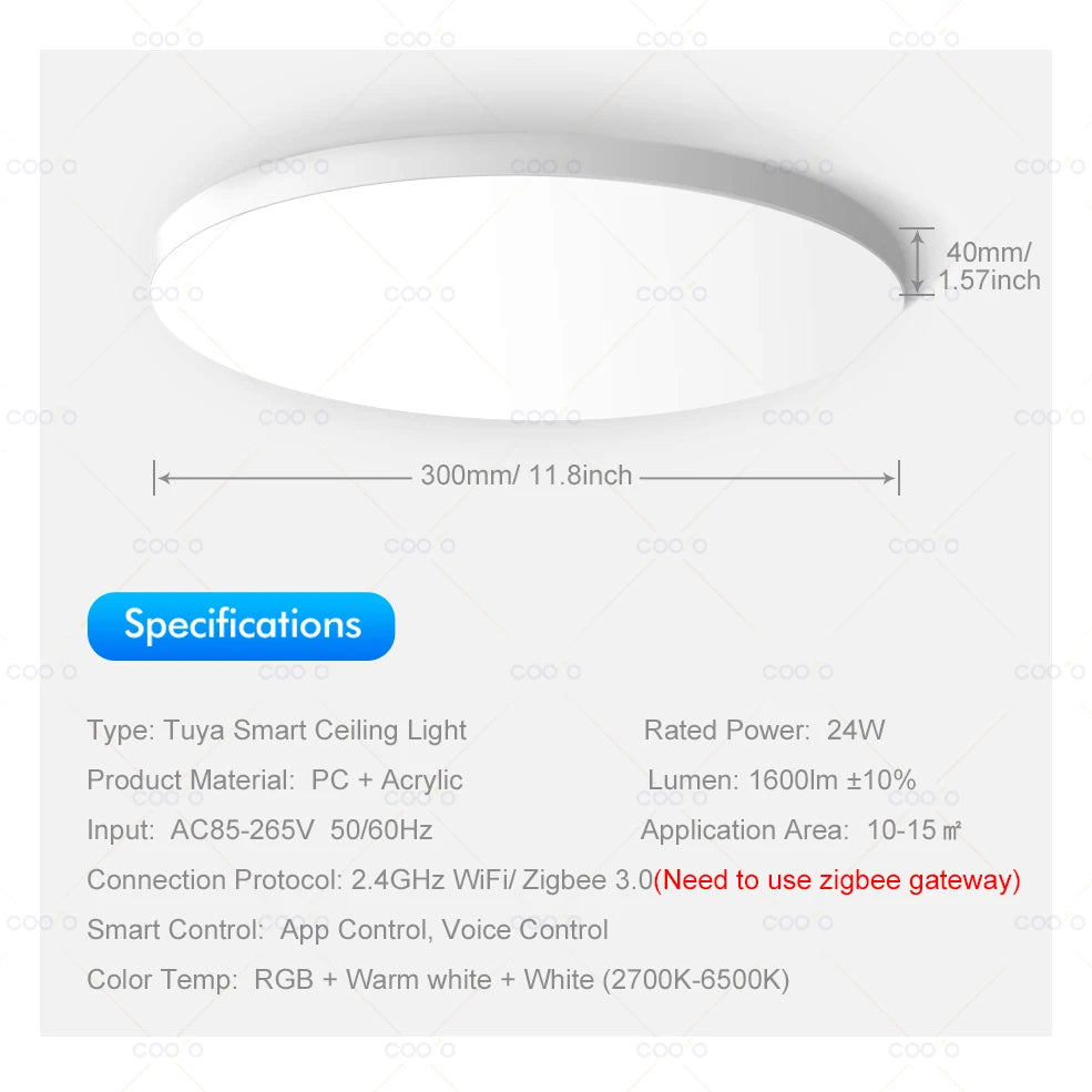 Showlu Smart General LED smart ceiling panel mounted on ceiling with integrated lighting and sleek modern design.