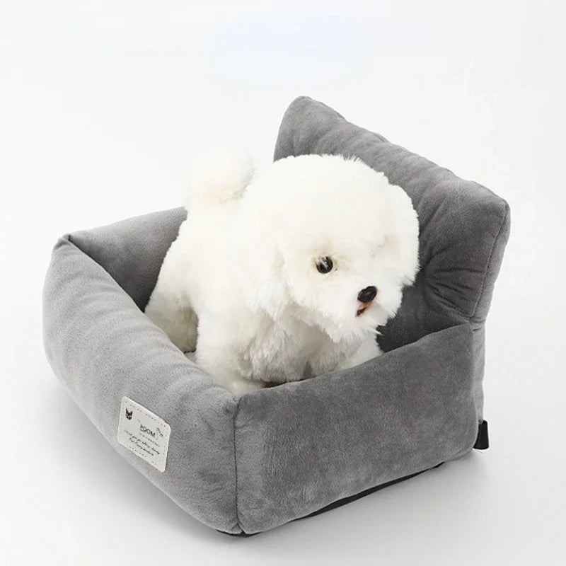 Showlu portable dog car seat carrier made of breathable polyester, designed for pet comfort and safety during travel.