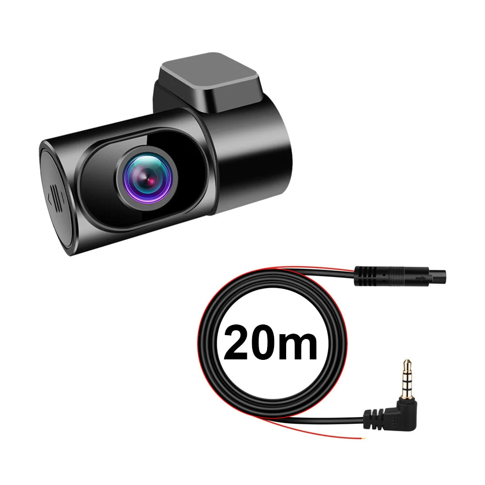 Showlu Smart General 360° rotating dash cam mounted on a vehicle dashboard capturing road views in high-definition.