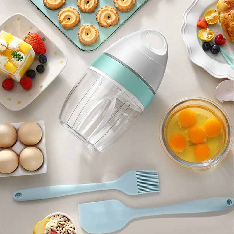 Showlu Smart General USB electric egg beater handheld mixer with mini whisk for cream and cake batter, rechargeable kitchen tool.