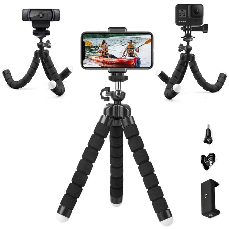 Showlu Smart General phone tripod stand holding a smartphone for stable photos and videos.