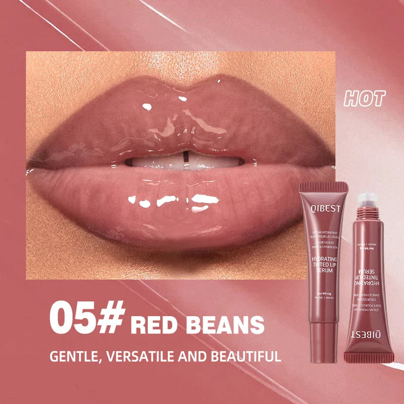 SHOWLU FASHION moisturizing lip gloss with waterproof, hydrating formula, featuring a shiny, smooth finish on the lips.