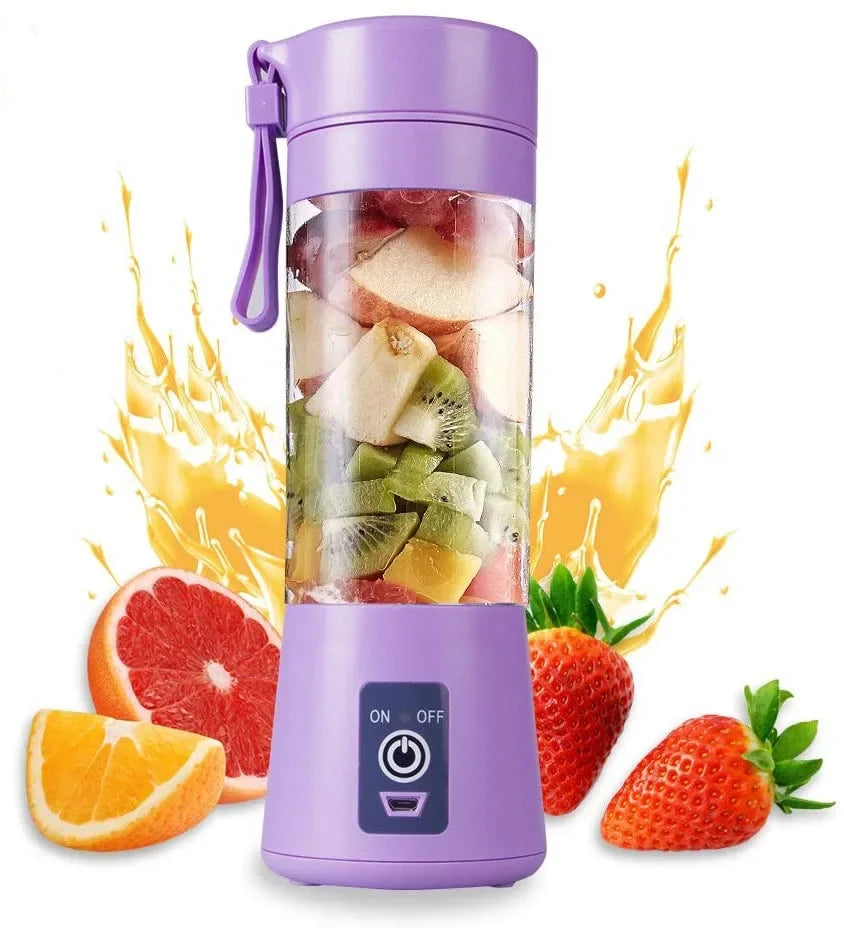 Portable mini USB juicer blender from Showlu Fashion Store, showing compact design and stainless steel blending blades.
