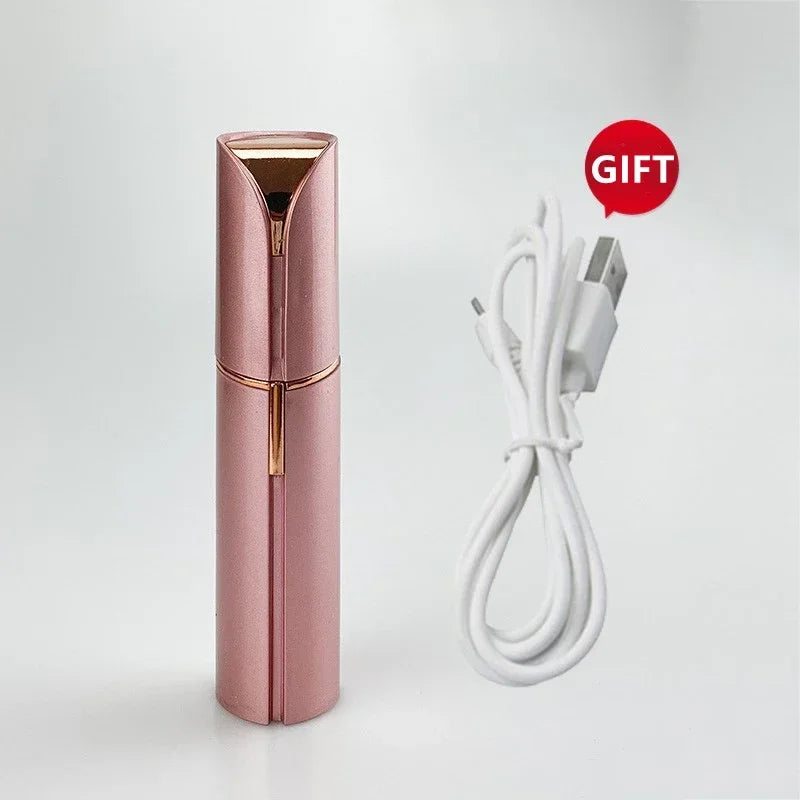 SHOWLU Electric Eyebrow Trimmer and Lipstick Hair Remover, USB rechargeable compact beauty device with precision trimming.