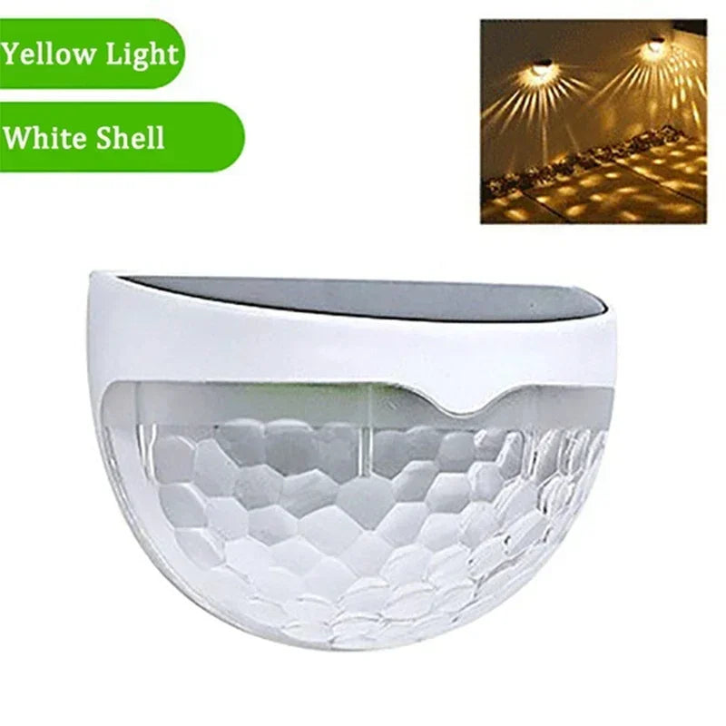 10-pack LED solar outdoor wall lamps by Showlu, waterproof garden fence lights with festive LED festoon design for outdoor decor.