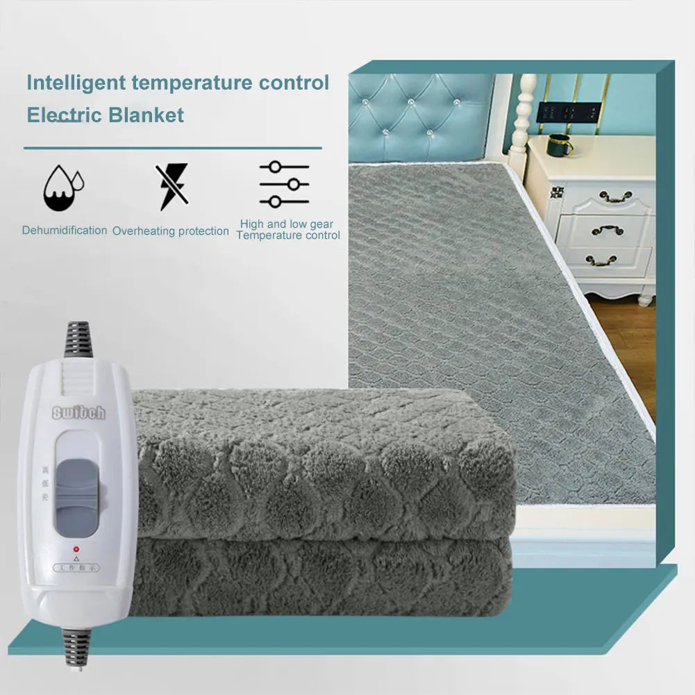 Showlu Smart electric heated plush blanket, winter warm throw with smart heating technology, soft and cozy for cold nights.