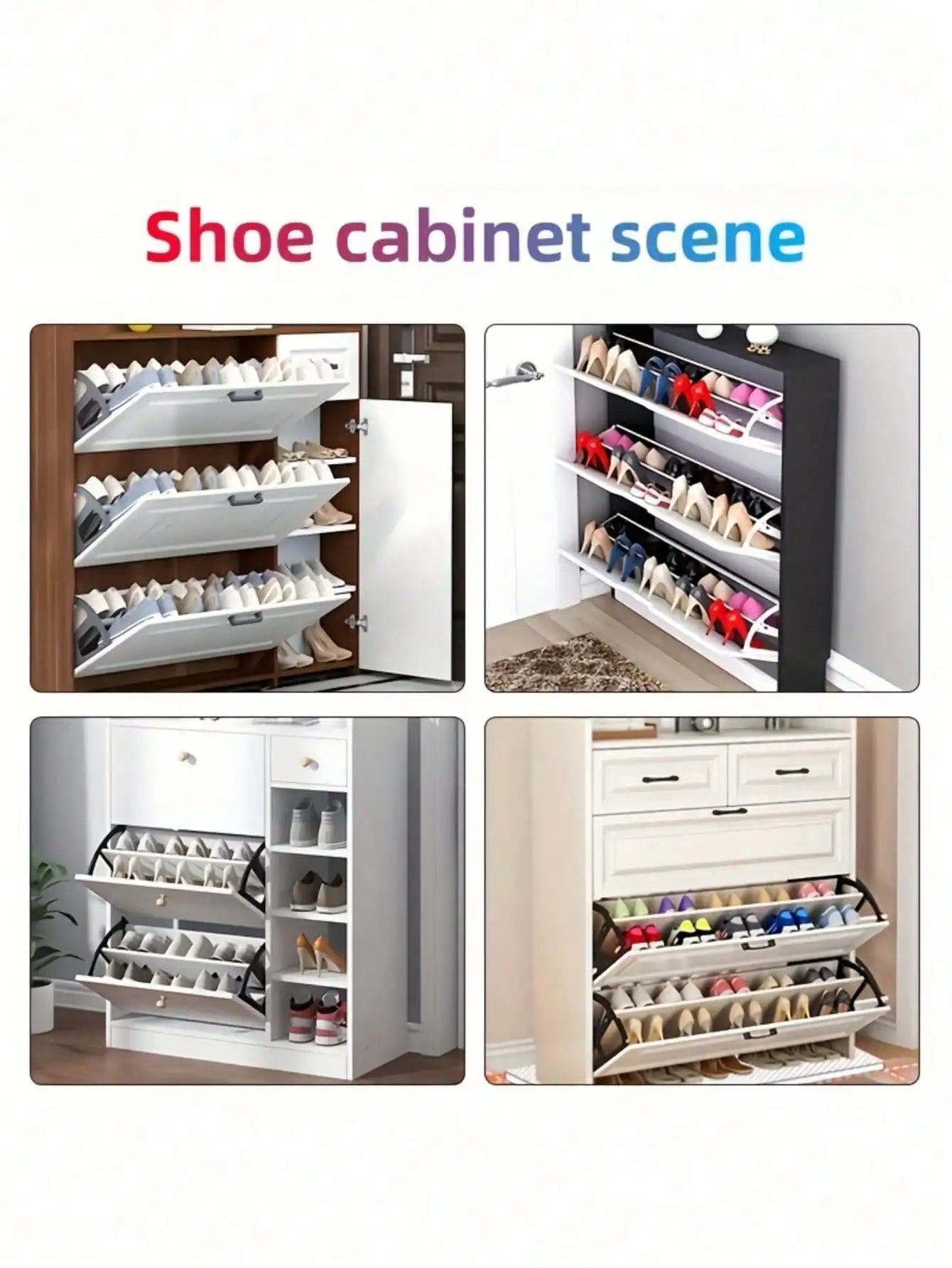 Showlu stainless steel double-layer rotating shoe cabinet hinges with sleek design and durable construction for easy door movement.