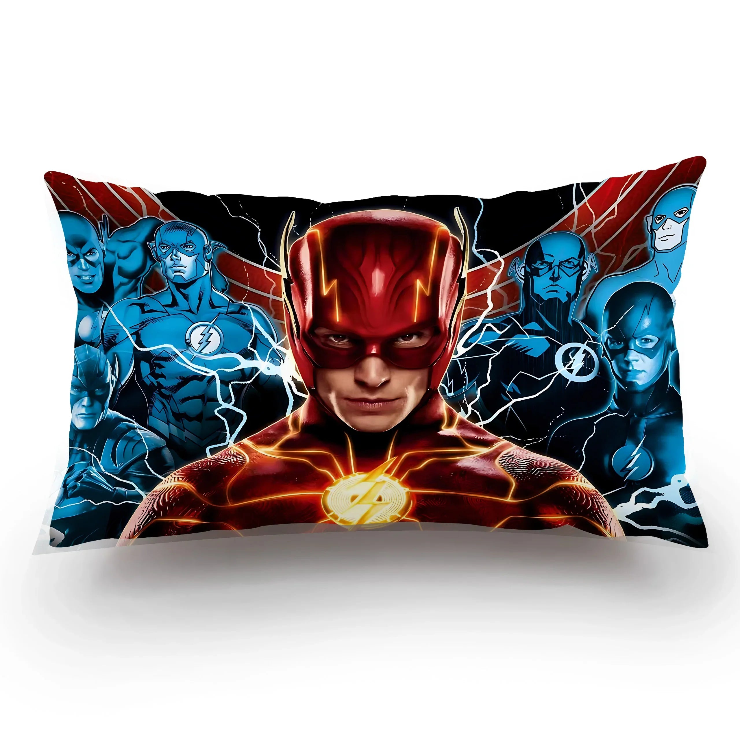 Marvel The Flash plush pillow cover featuring a double-sided cartoon design, ideal for superhero-themed bedroom decor.