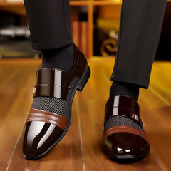 Classic Business Dress Men Shoes Red Men Oxford Shoes Wedding Casual Party Shoe for Men Loafers Colorblock Men's Leather Shoes SHOWLU FASHION STORE