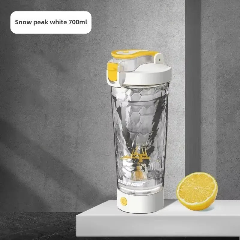 Showlu Smart Portable USB Electric Protein Shake Blender Cup with blending blade and sleek design for on-the-go nutrition.