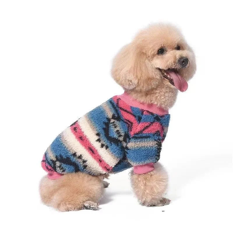 XLeiPet National Style dog hoodie from Showlu Fashion Store, warm retro winter pet sweater with cozy fabric and stylish design.