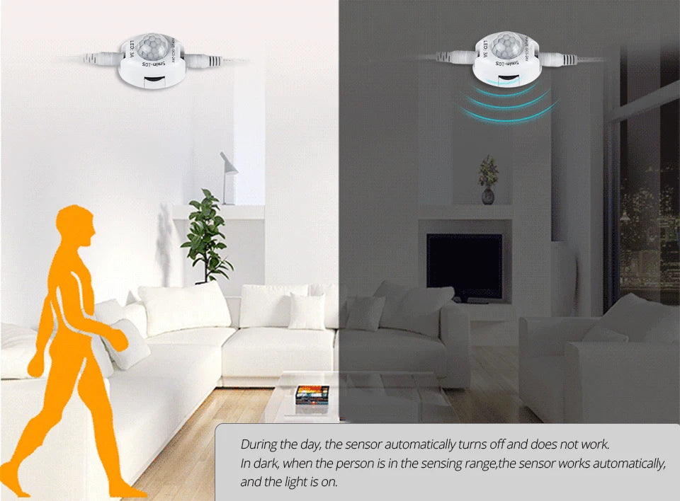 Showlu Smart General LED under bed motion sensor light illuminating a dark room for easy nighttime visibility.