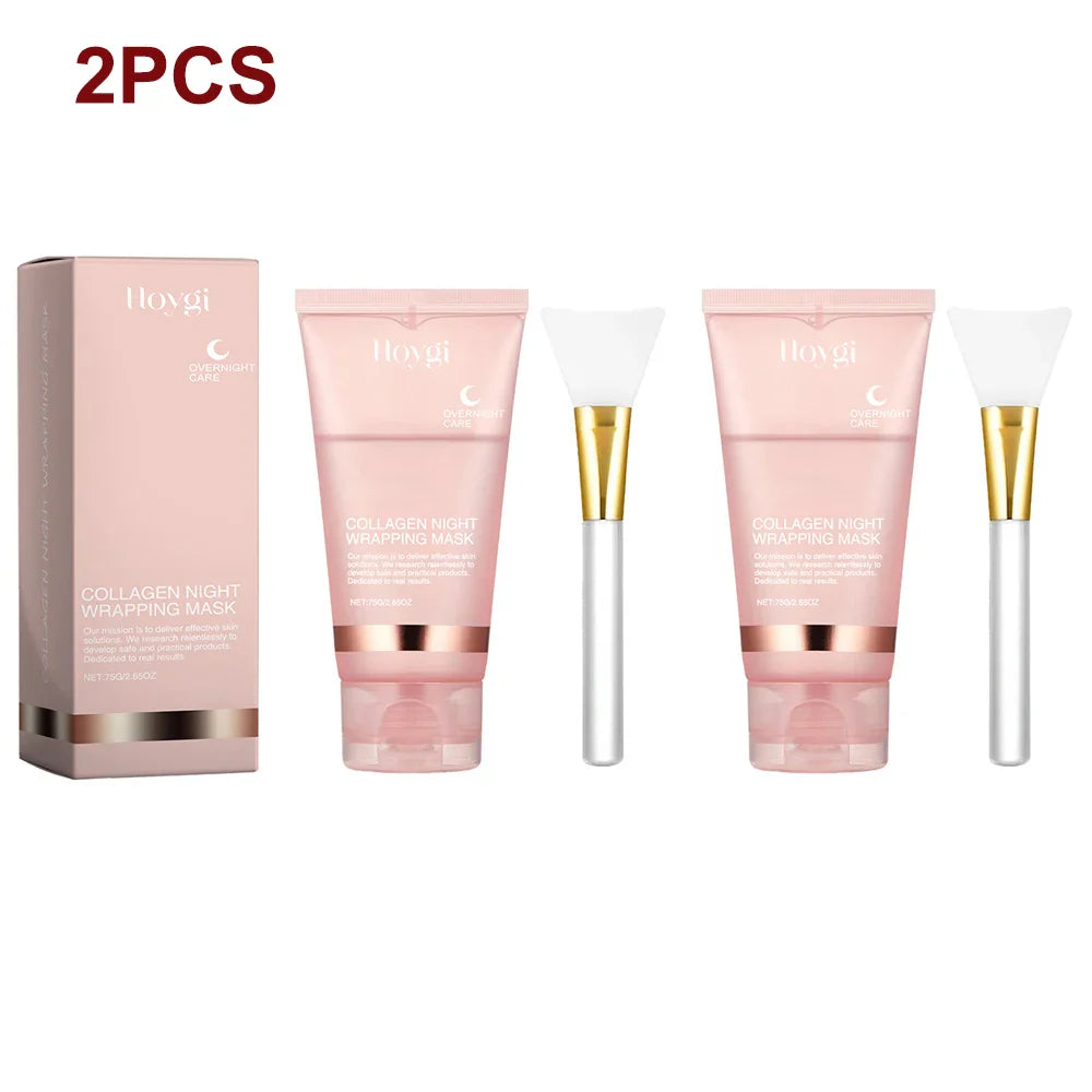 Ms.Dear Collagen Night Wrapping Mask, firming Korean peel-off mask in a 150ml jar, with soothing and rejuvenating ingredients.