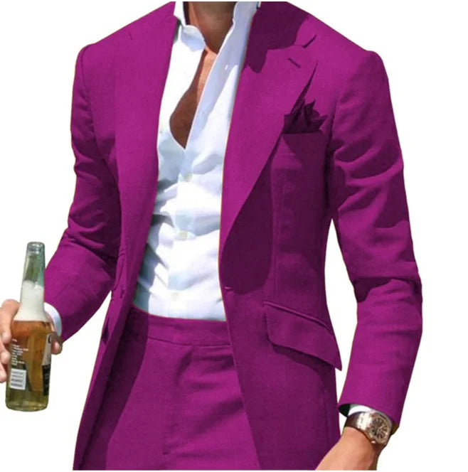 Costumes Pour Hommes Peak Collar Men Suits Notched Green Slim Fit Blazers Jackets Pants 2PCS Causal Business Wedding Groom Wear